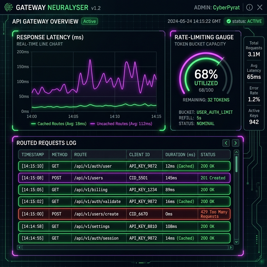 Microservices API Gateway Dashboard Widescreen Preview